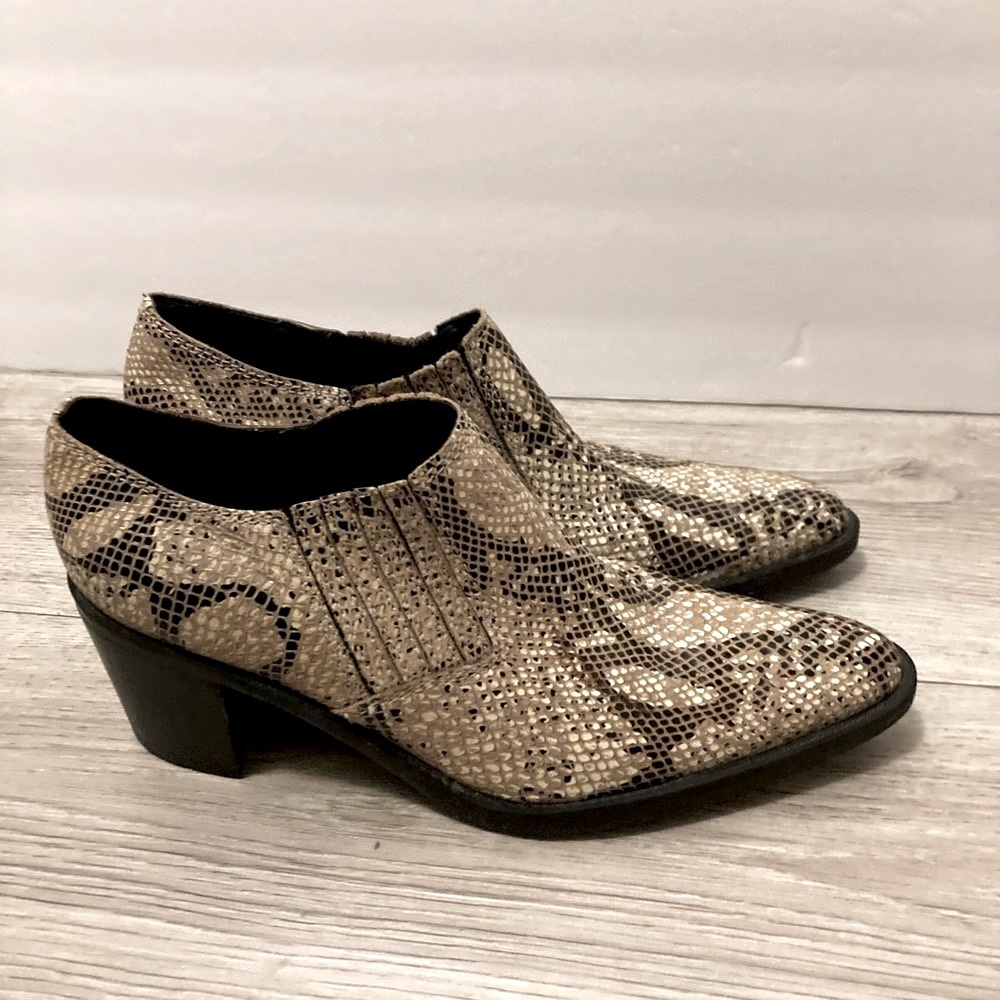 Seychelles python print bootie